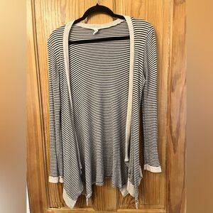 Pinkblush Black and White Striped Cardigan